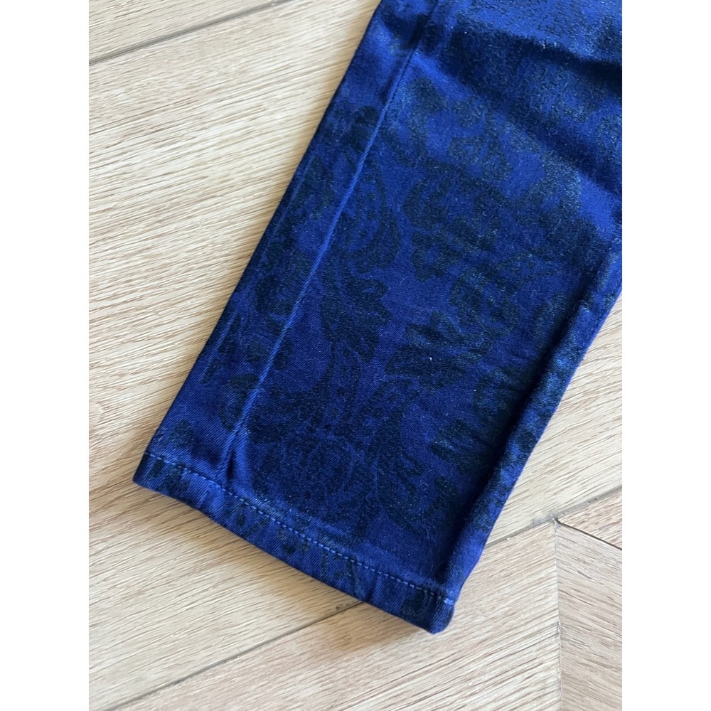 PAIGE Verdugo Ultra Skinny Jeans Navy Blue Paisley Pattern Womens - Picture 4 of 5